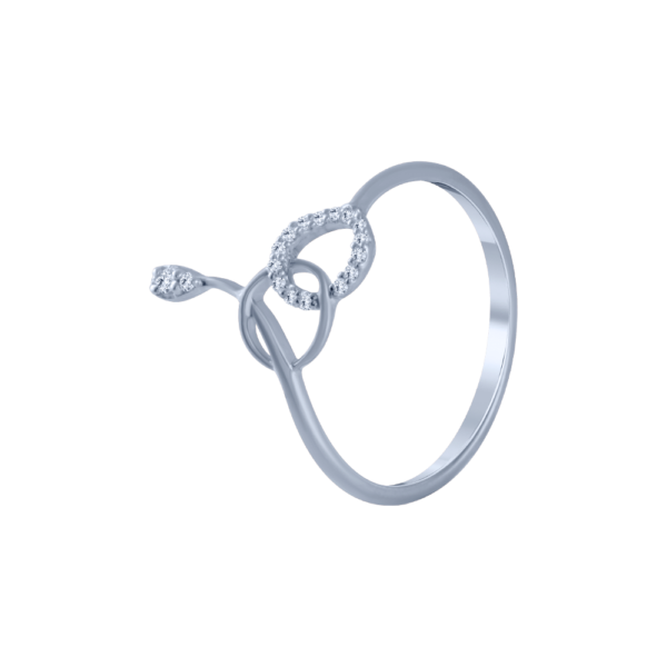 Loops Intersect White Gold Lab Diamonds Casual Ring - Image 3