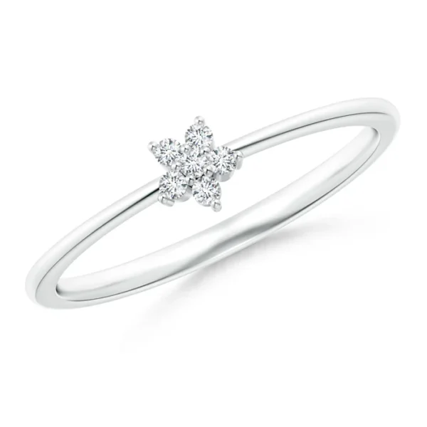 Round Lab Diamond Gold Mini Cluster Ring