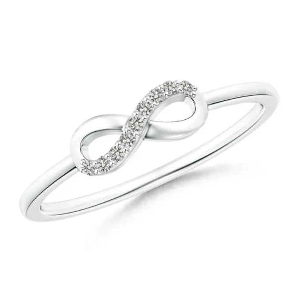 Sideways Twist Lab Diamond Accent Infinity Ring