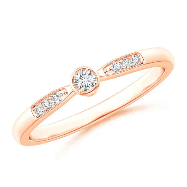 Tapered Round Lab Diamond Solitaire Promise Ring