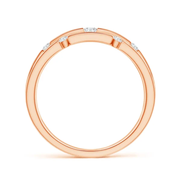 Triple Row Dotted Lab Diamond Orbit Ring - Image 3