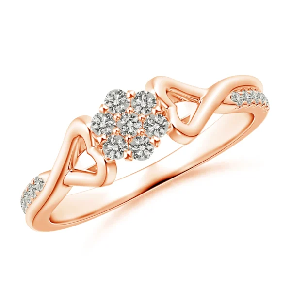 Twisted Hearts Lab Diamond Cluster Promise Ring