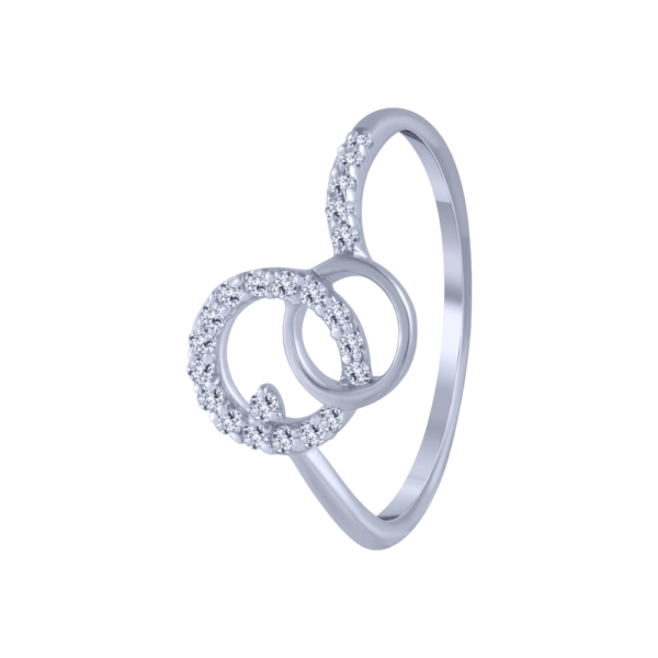 Two Intertwined Shapes Gold Lab Diamond Ring
