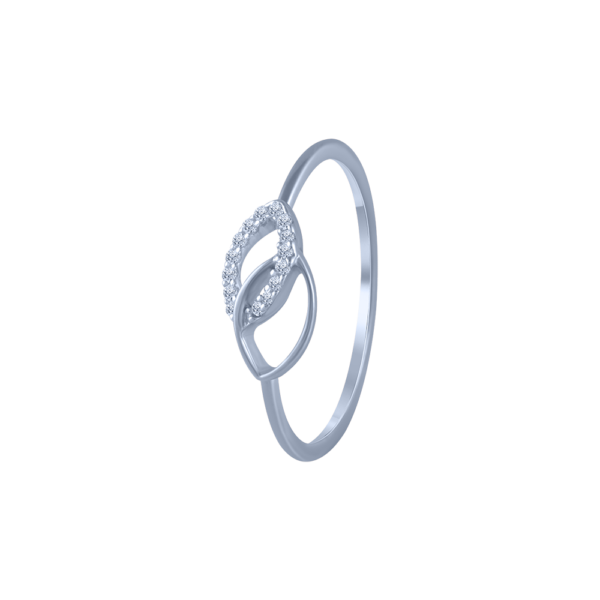 White Gold Infinity Lab Diamond Accent Ring for Anniversary Gift