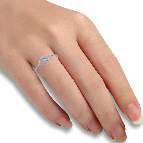 White Gold Infinity Lab Diamond Accent Ring for Anniversary Gift - Image 2