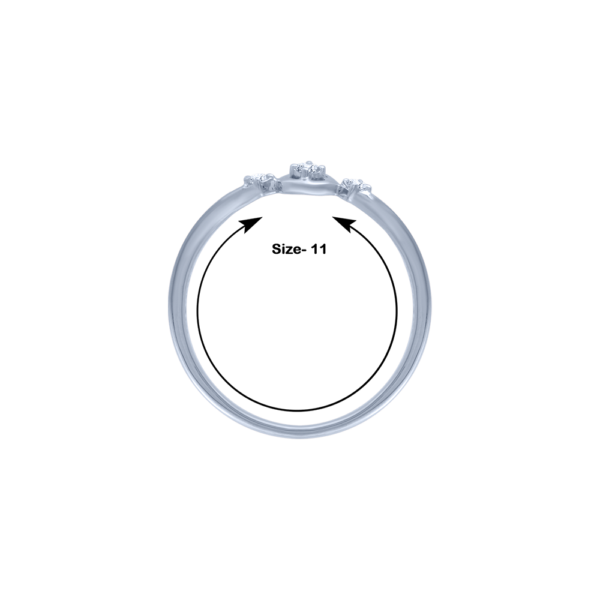 White Gold Triple Lab Diamonds Elegance Ring - Image 3