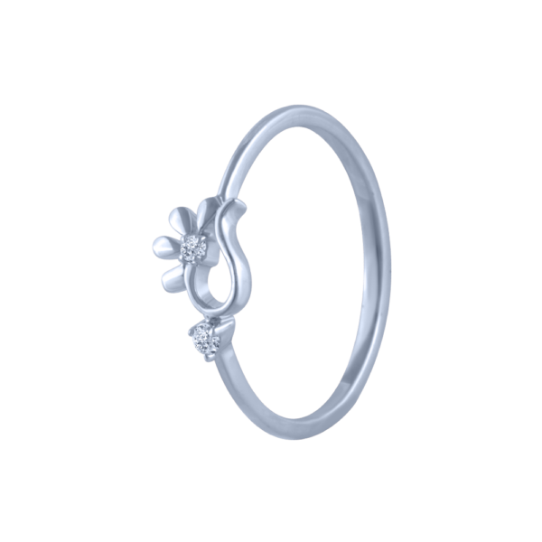 Elegant Floral White Gold Lab Diamonds Ring - Image 4