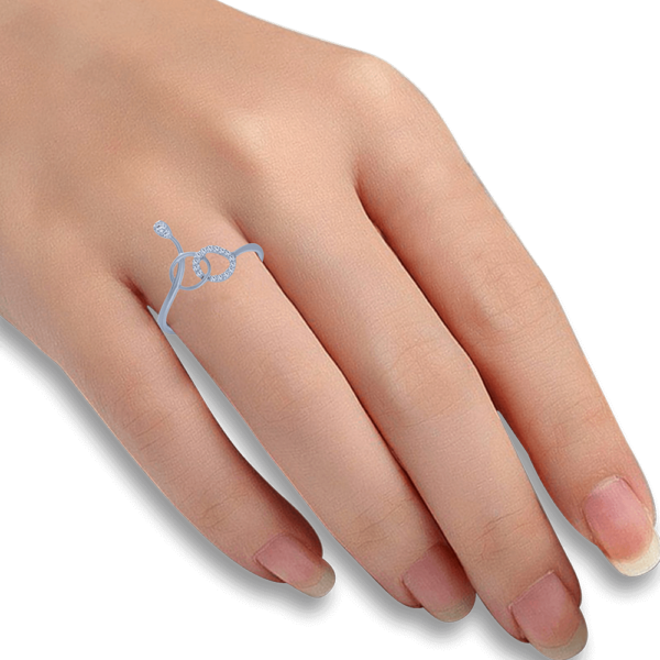Loops Intersect White Gold Lab Diamonds Casual Ring - Image 2