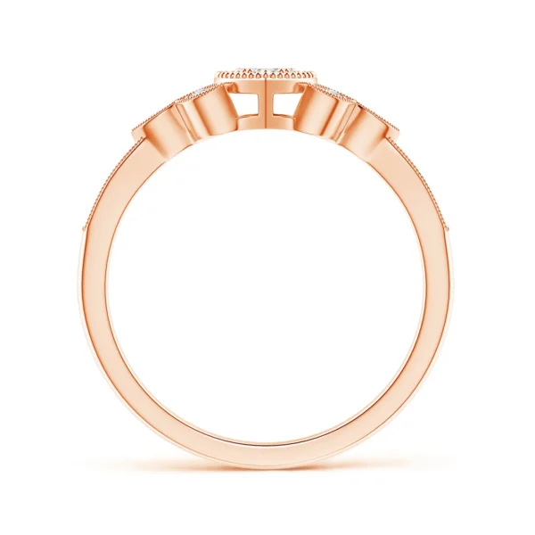 Milgrain Petal Lab Diamond Composite Heart Promise Ring - Image 2