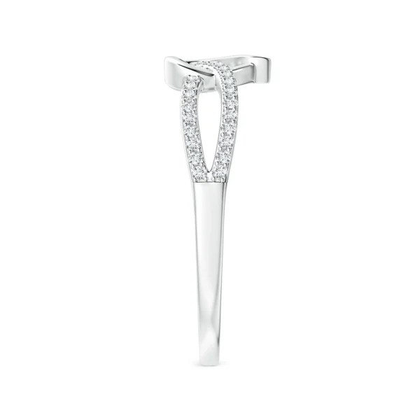 Round Lab Diamond Criss Cross Heart Promise Ring - Image 3