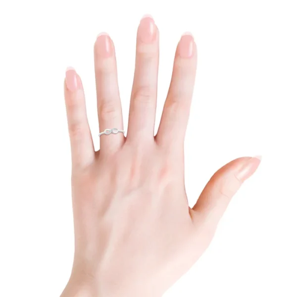 Sideways Twist Lab Diamond Accent Infinity Ring - Image 2