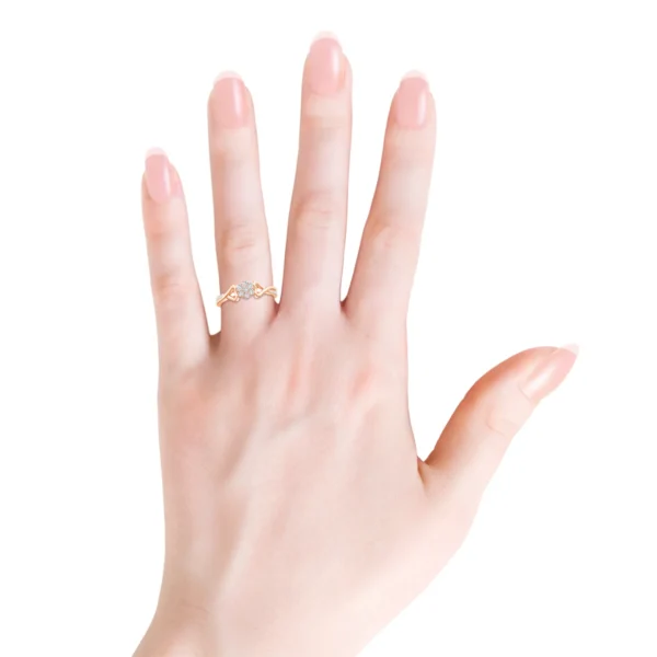 Twisted Hearts Lab Diamond Cluster Promise Ring - Image 2