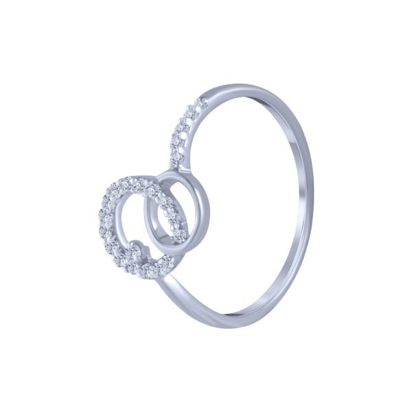 Two Intertwined Shapes Gold Lab Diamond Ring - Image 4
