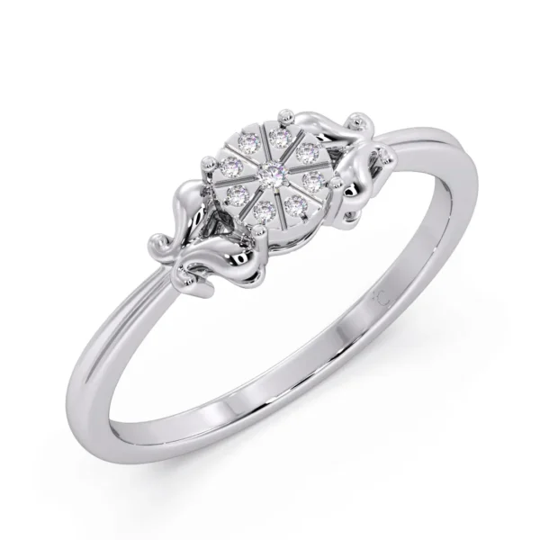 18KT Gold Intricate Design Lab Diamond Ring - Image 4