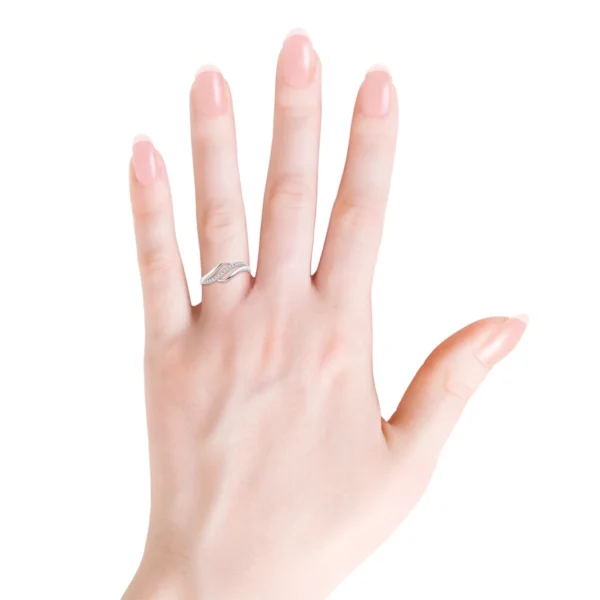 Lab Grown Diamond Swirl Bypass Ring - Image 2