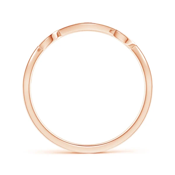 Lab Diamond Vine and Leaf Curved Wedding Band - Image 3