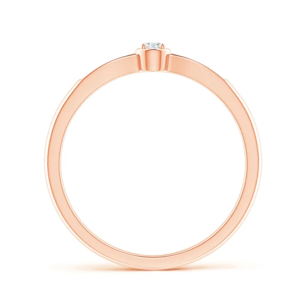 Tapered Round Lab Diamond Solitaire Promise Ring - Image 3