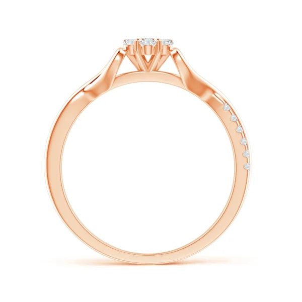 Twisted Hearts Lab Diamond Cluster Promise Ring - Image 3
