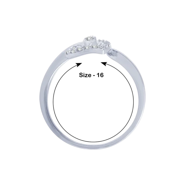 White Gold Lab Diamond Modern Sparkle Heart Ring - Image 4