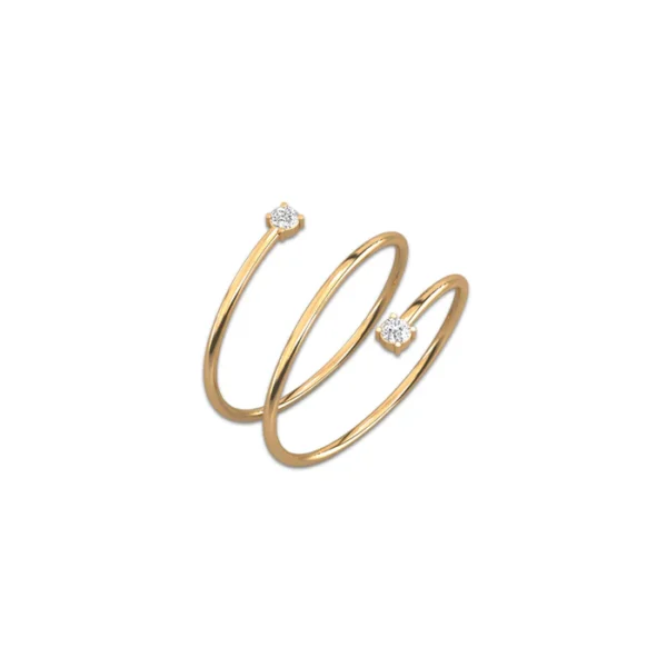 14KT Gold Lab Diamond Spring Ring - Image 4