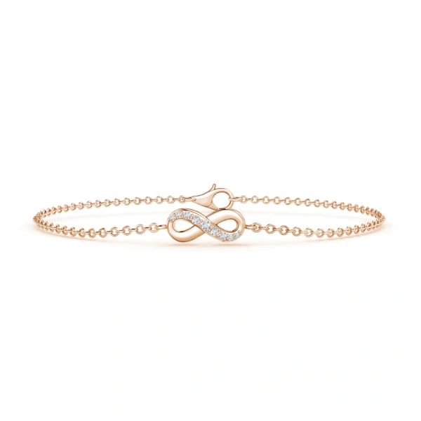14KT Rose Gold Lab Diamond Infinity Chain Bracelet