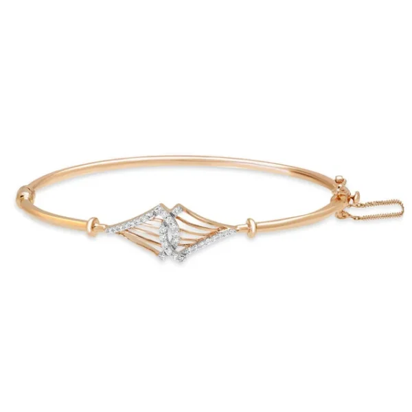 14KT Rose Gold Exquisite Radiant Lab Diamond Bangle