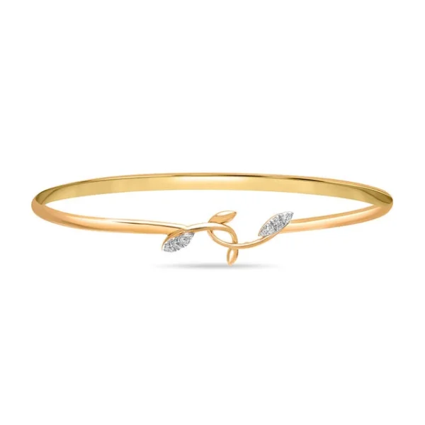 14KT Yellow Gold Functional Flair Lab Diamond Bangle