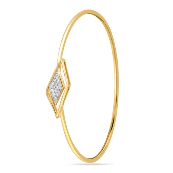 14KT Yellow Gold Gilded Geometric Glory Diamond Bangle - Image 3