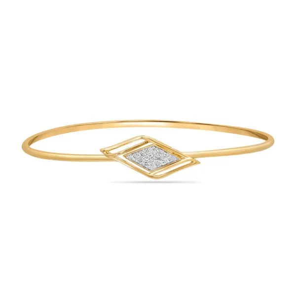 14KT Yellow Gold Gilded Geometric Glory Diamond Bangle