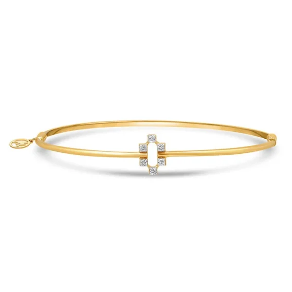 14KT Yellow Gold Radiant Reflections Lab Diamond Bangle