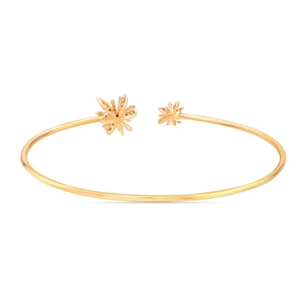 14kt Yellow Gold Blooming Lab Diamond Bangle - Image 3