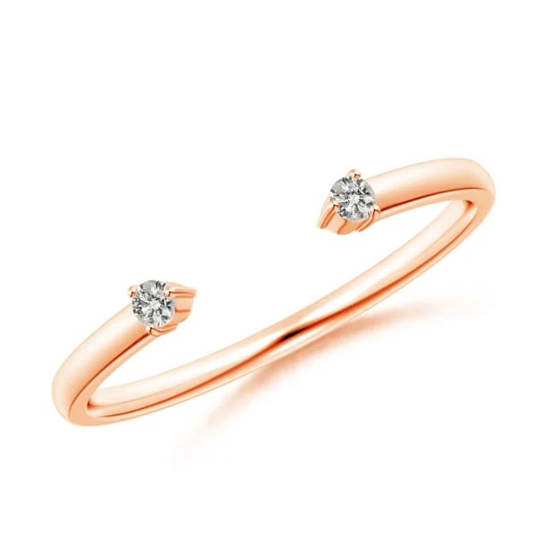 18KT Gold Two-Stone Lab Diamond Open Ring