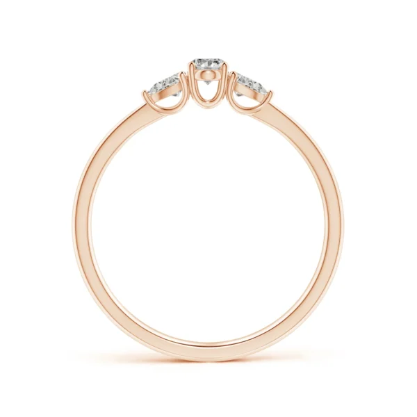 Buy Oval Pear-Shaped Lab Diamond Three Stone Ring - Image 2