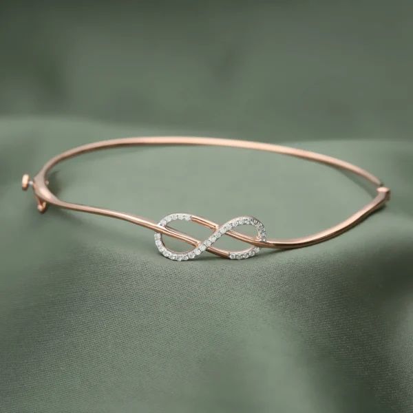 Infinity Rose Gold Natural Diamond Bangle