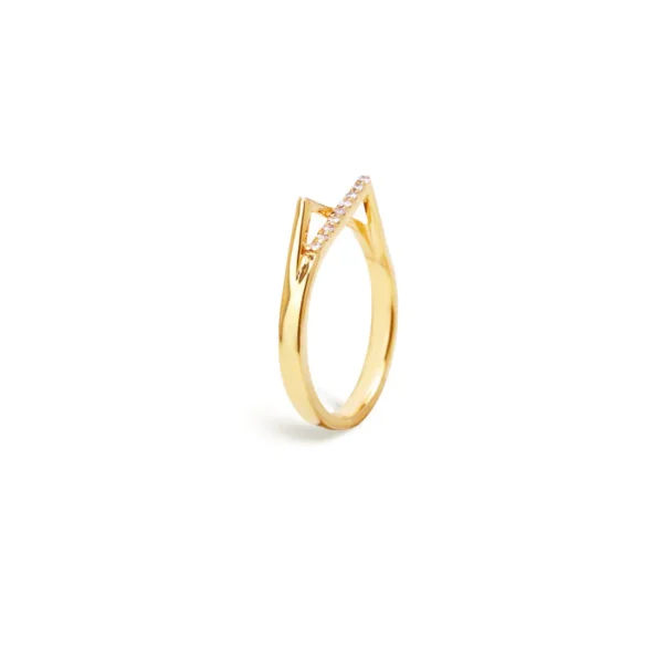 14KT Gold Diamond Barb Ring - Image 3