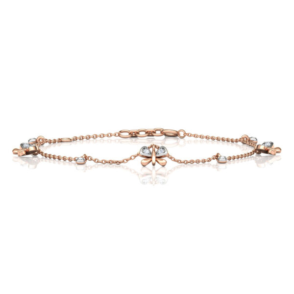 Lab Diamond Gold Butterfly Charm Bracelet