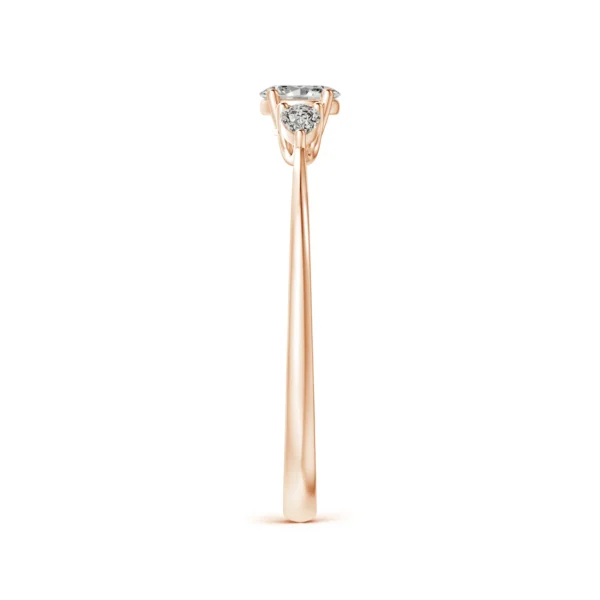 Buy Oval Pear-Shaped Lab Diamond Three Stone Ring - Image 3