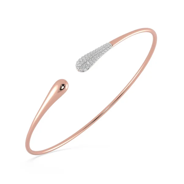 Rose Gold Lab Diamond Open Bangle