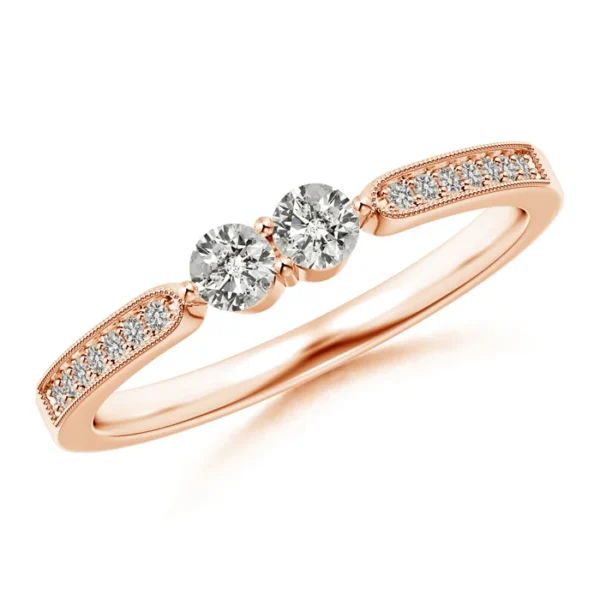 Vintage Inspired Two Stone Lab Diamond Ring for Her