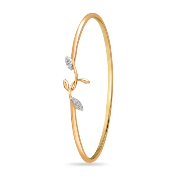 14KT Yellow Gold Functional Flair Lab Diamond Bangle - Image 3