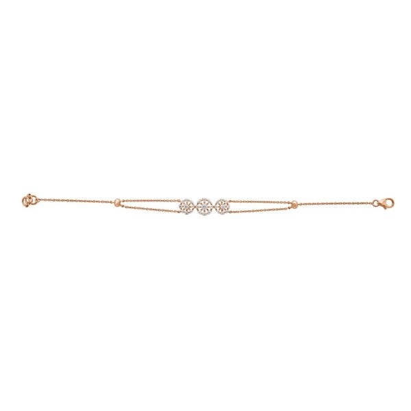 Floral Design Rose Gold Natural Diamond Bracelet - Image 2