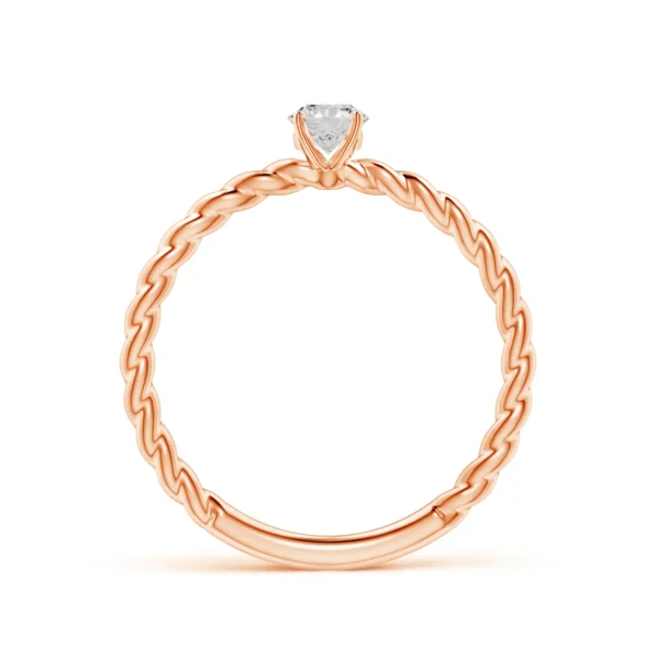 Rose Gold Twisted Shank Round Lab Diamond Solitaire Engagement Ring - Image 3