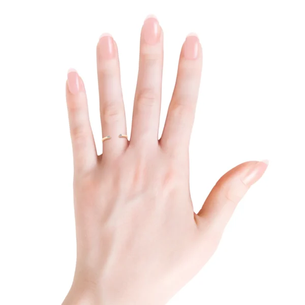 18KT Gold Two-Stone Lab Diamond Open Ring - Image 2