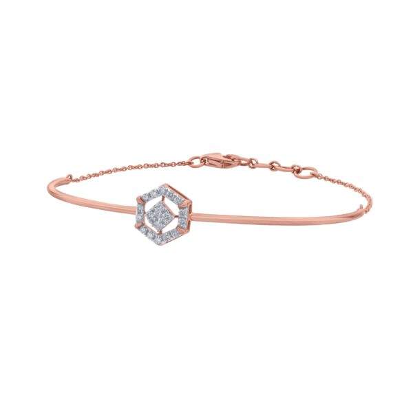 Hexagon Bracelet With Natural Diamonds - Image 3