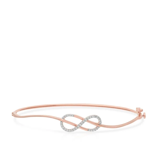 Infinity Rose Gold Natural Diamond Bangle - Image 4