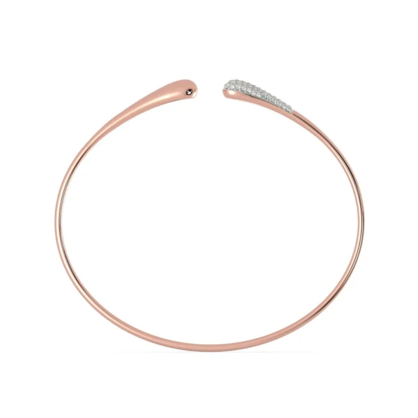 Rose Gold Lab Diamond Open Bangle - Image 3