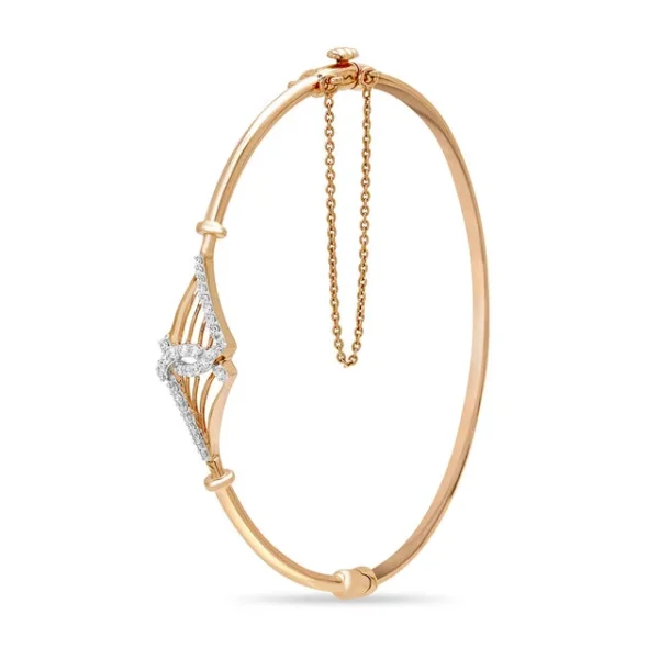 14KT Rose Gold Exquisite Radiant Lab Diamond Bangle - Image 3