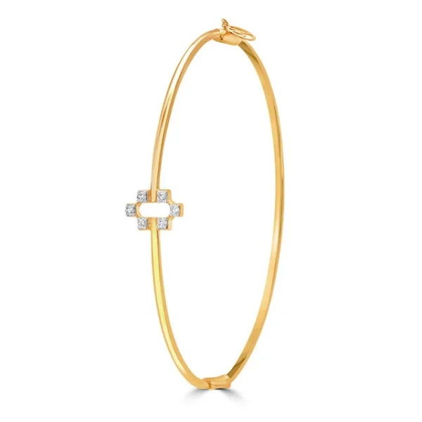 14KT Yellow Gold Radiant Reflections Lab Diamond Bangle - Image 3