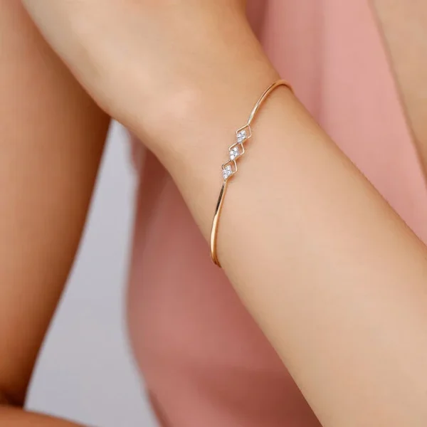 Gold Alpine Ascent Natural Diamond Bangle - Image 3