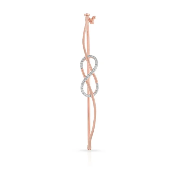 Infinity Rose Gold Natural Diamond Bangle - Image 3